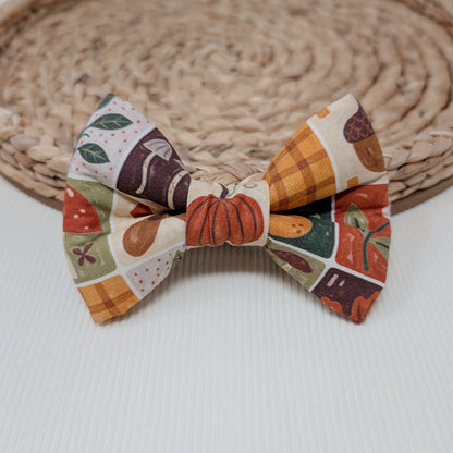 Folky Fall Quilted Bow Tie