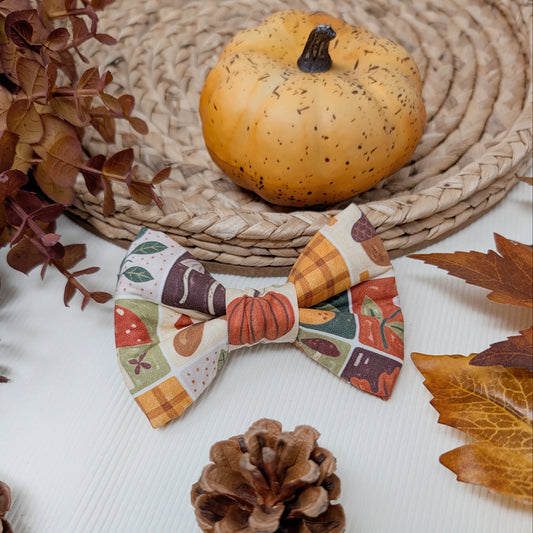 Folky Fall Quilted Bow Tie