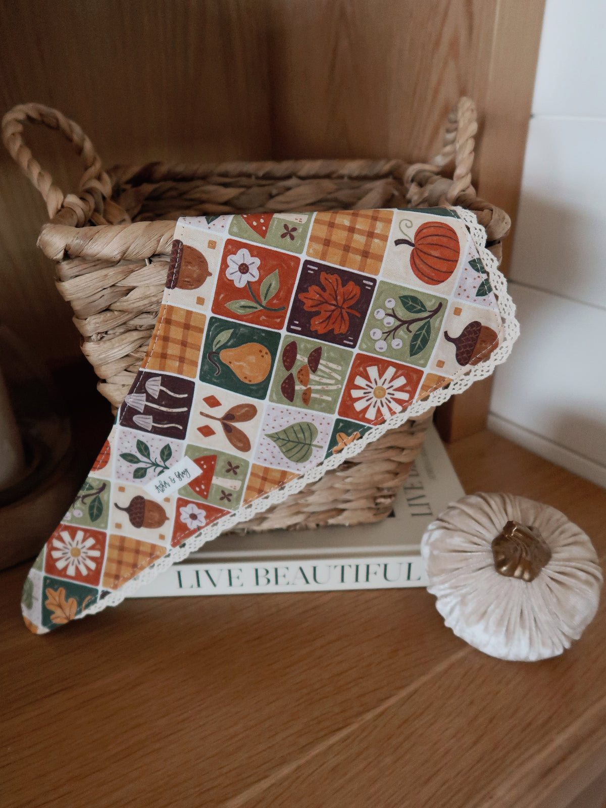 Folky Fall Quilted Bandana