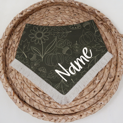 Olive Autumn Doodles Dog Bandana