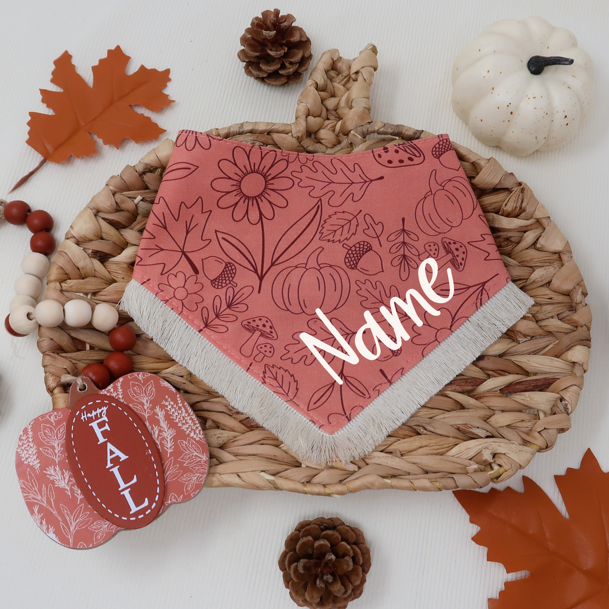 Pink Autumn Doodles Bandana