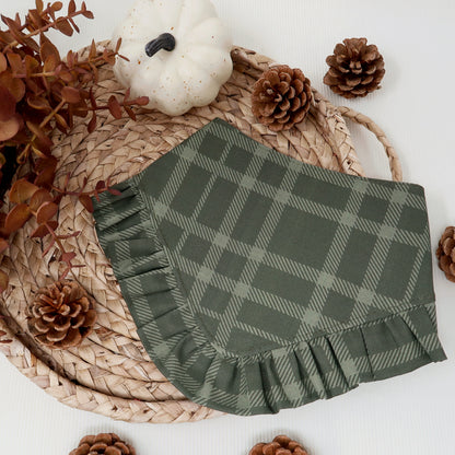 Olive Green Plaid Dog Bandana