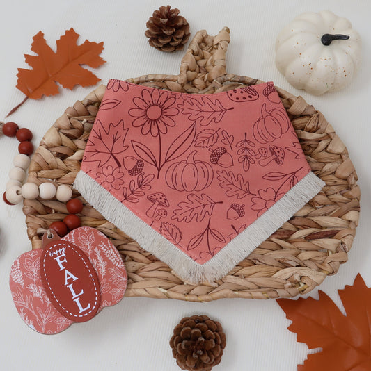 Pink Autumn Doodles Bandana