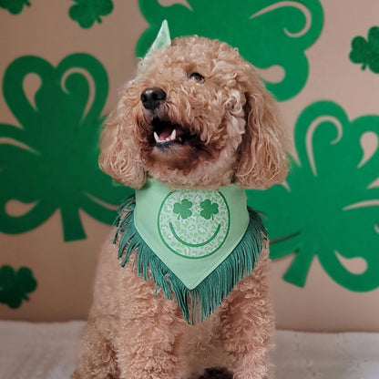 St. Patrick's Day Smiley Tie On or Snap On Dog Bandana