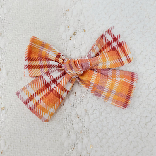 Thanksgiving Plaid Hair Bow