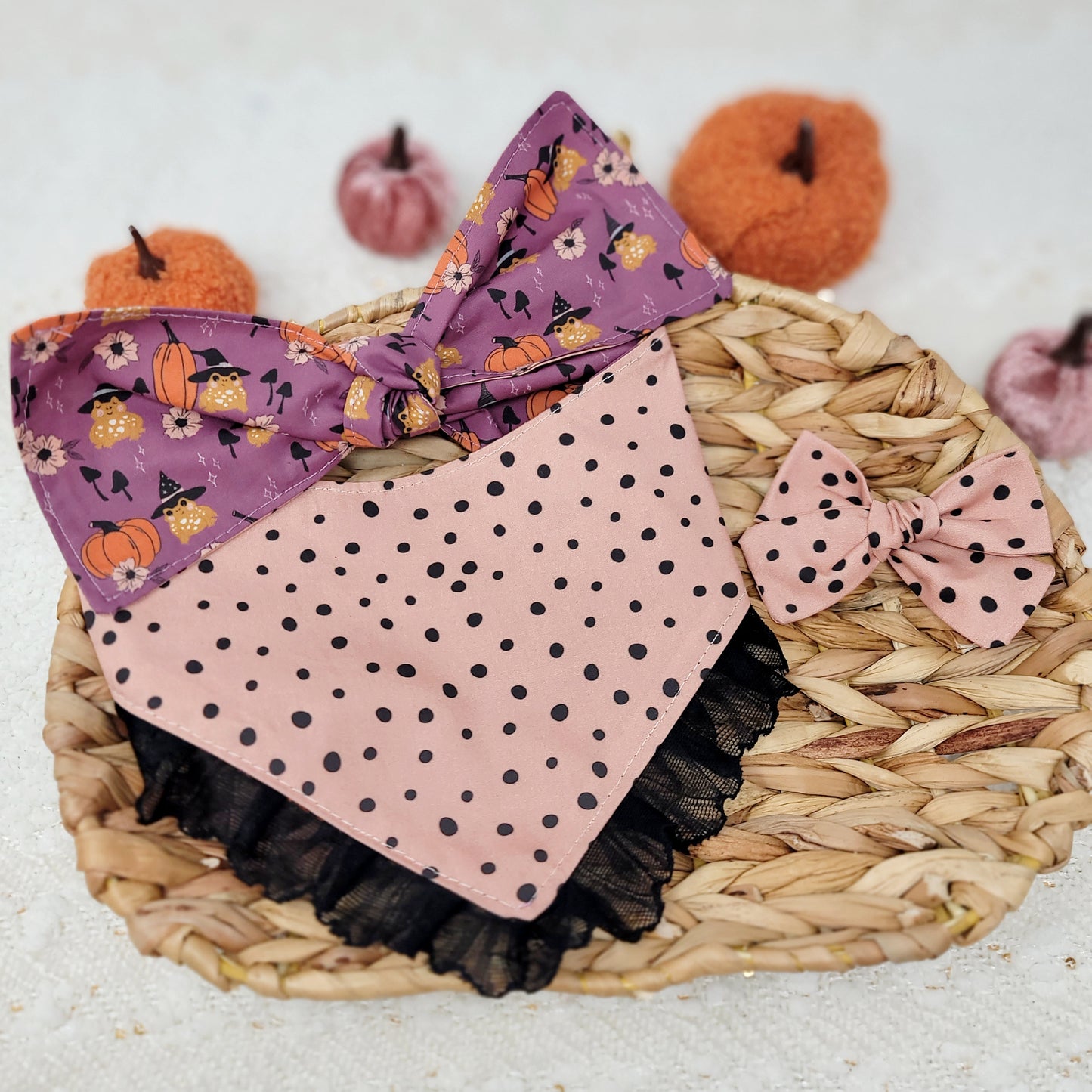 Toad-ally Witchy Polka Dot Matching Hair Bow