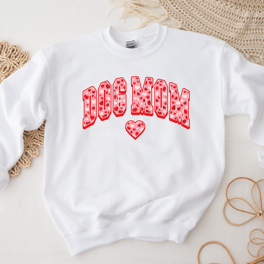 Valentine Dog Mom  Crewneck Sweatshirt