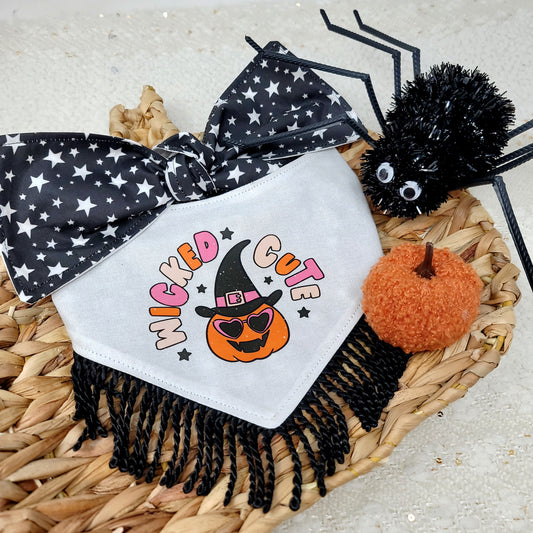 Wicked Cute Reversible Dog Bandana With or Without Trim