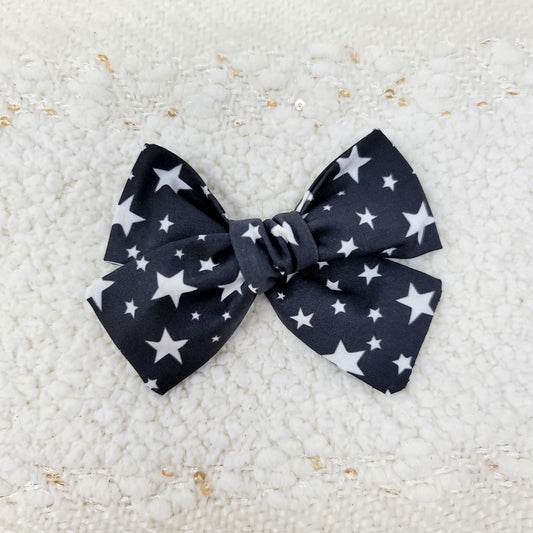 Black and White Star Hair Bow