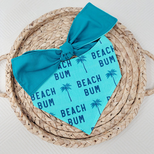 Beach Bum Dog Bandana Snap on Or Tie On