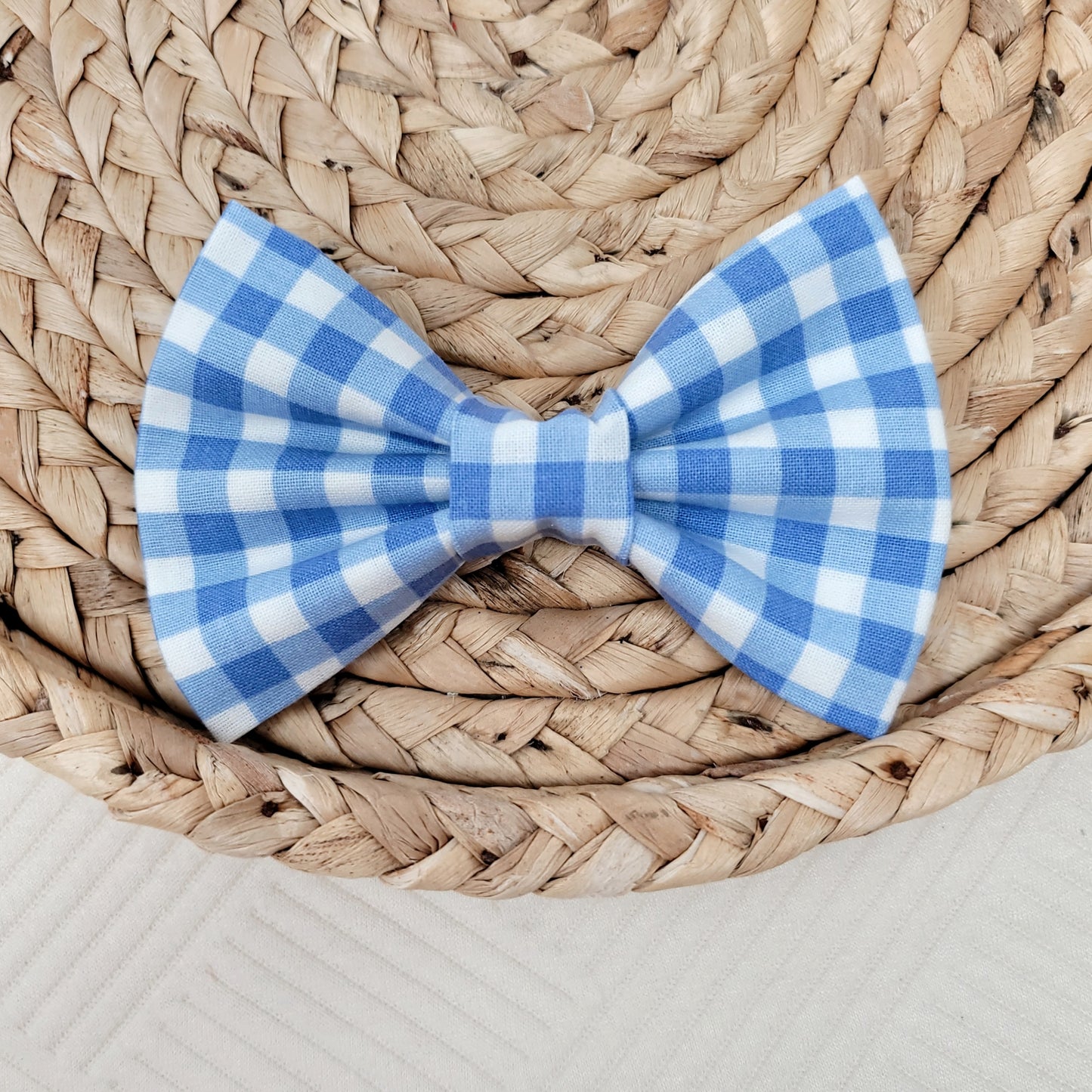Blue Gingham Sailor Style or Regular Style Bow Tie