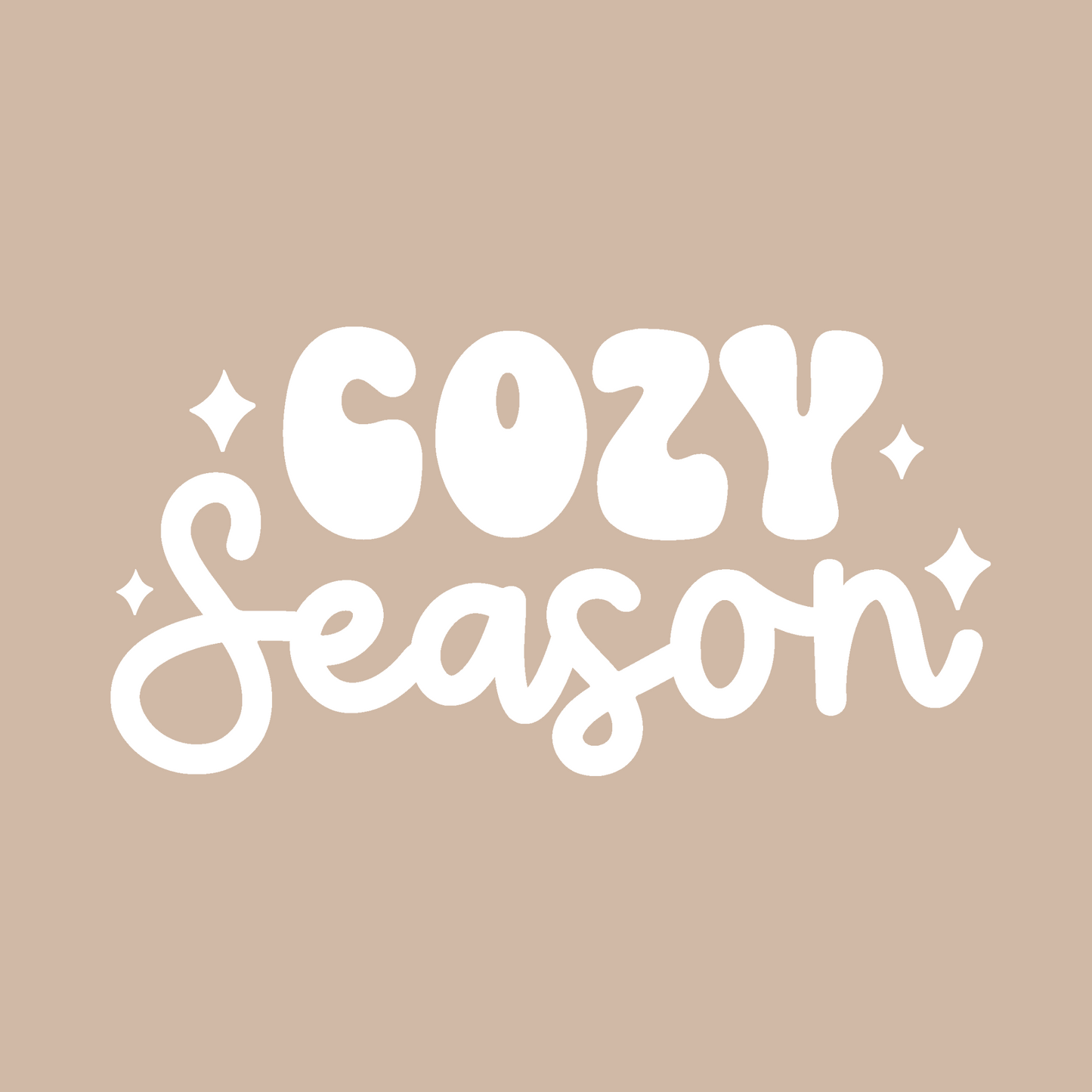 Cozy Season White Puff Vinyl Text Add On