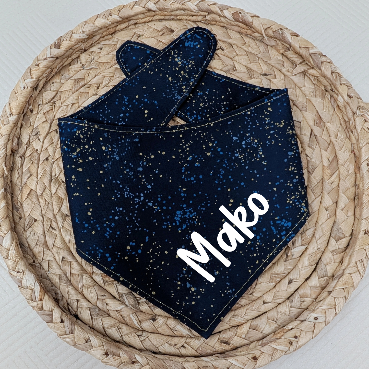 NEW Navy Speckled Dog Bandana With Optional Name Add On