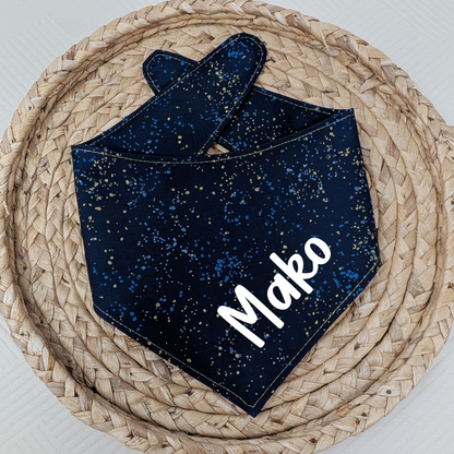 NEW Navy Speckled Dog Bandana With Optional Name Add On