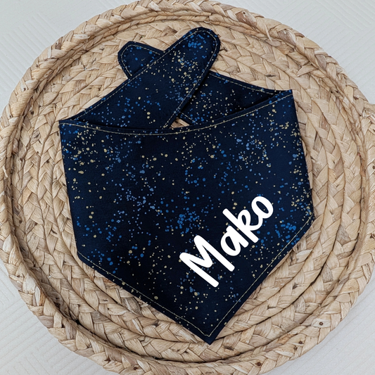 NEW Navy Speckled Dog Bandana With Optional Name Add On