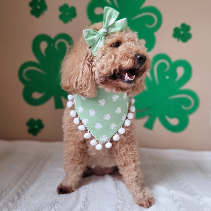 Cutest Clover In The Patch Tie On or Snap On Dog Bandana