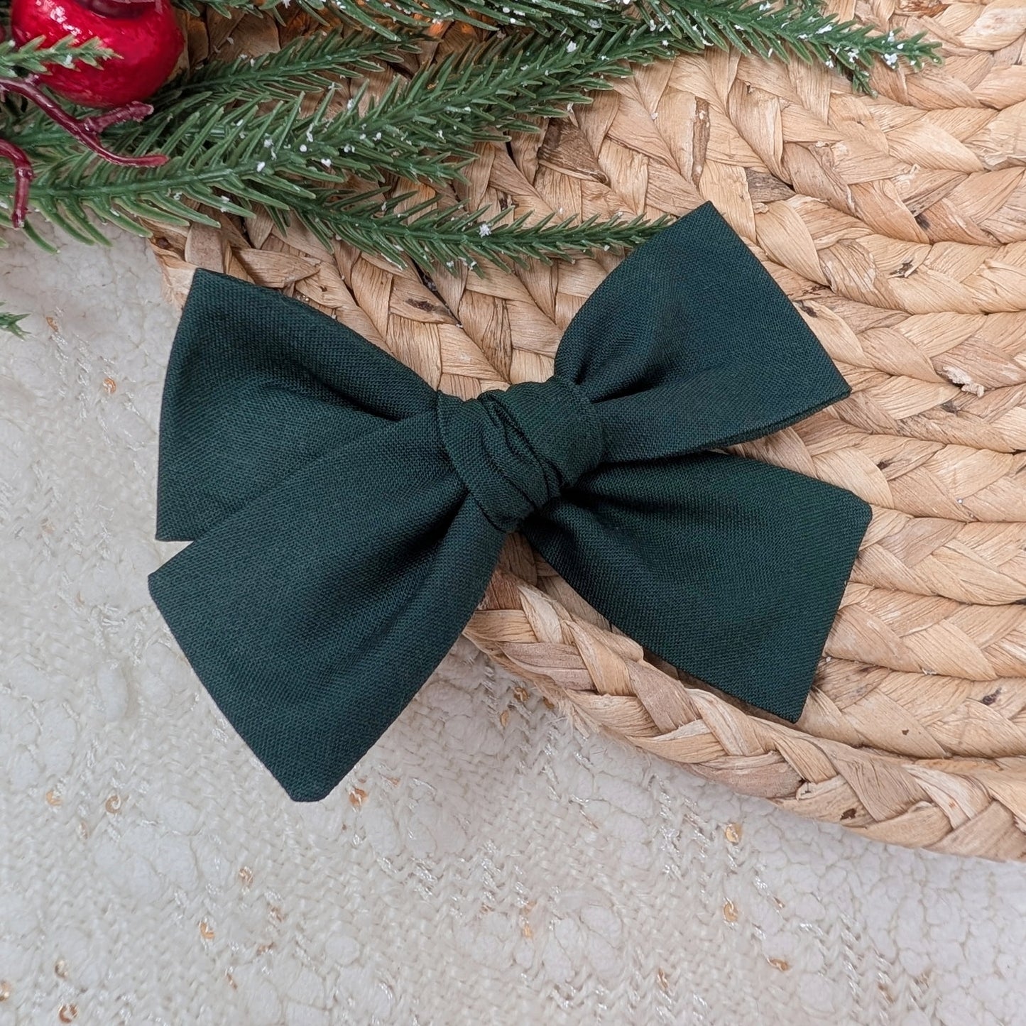 Solid Dark Green Saylor Hair Bow