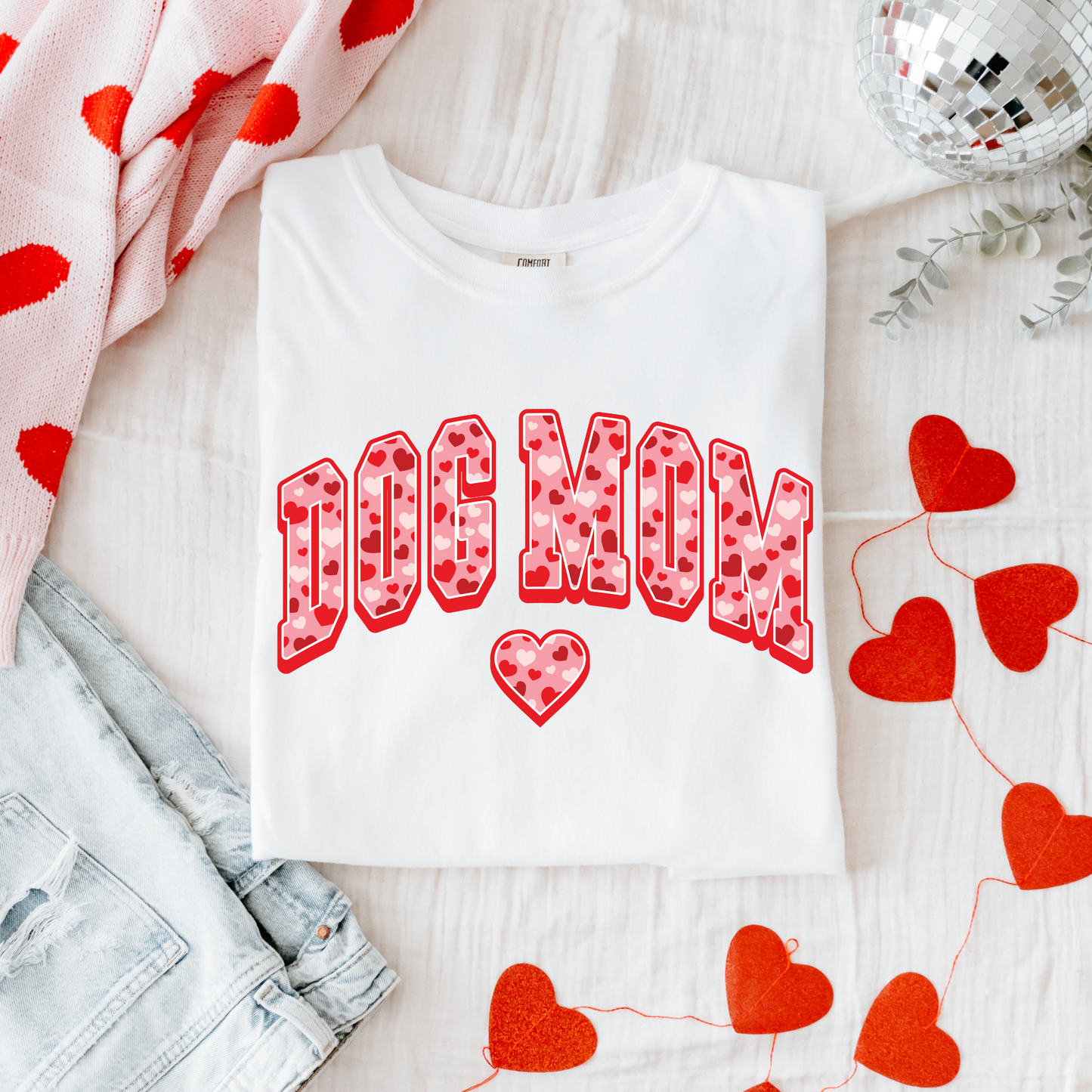 Dog Mom Valentine's Day Comfort Colors Graphic Tee