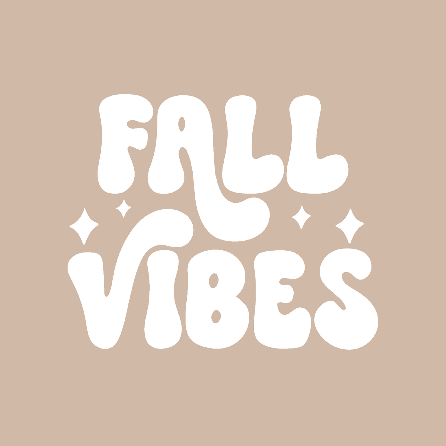 Fall Vibes White Puff Vinyl Text Add On