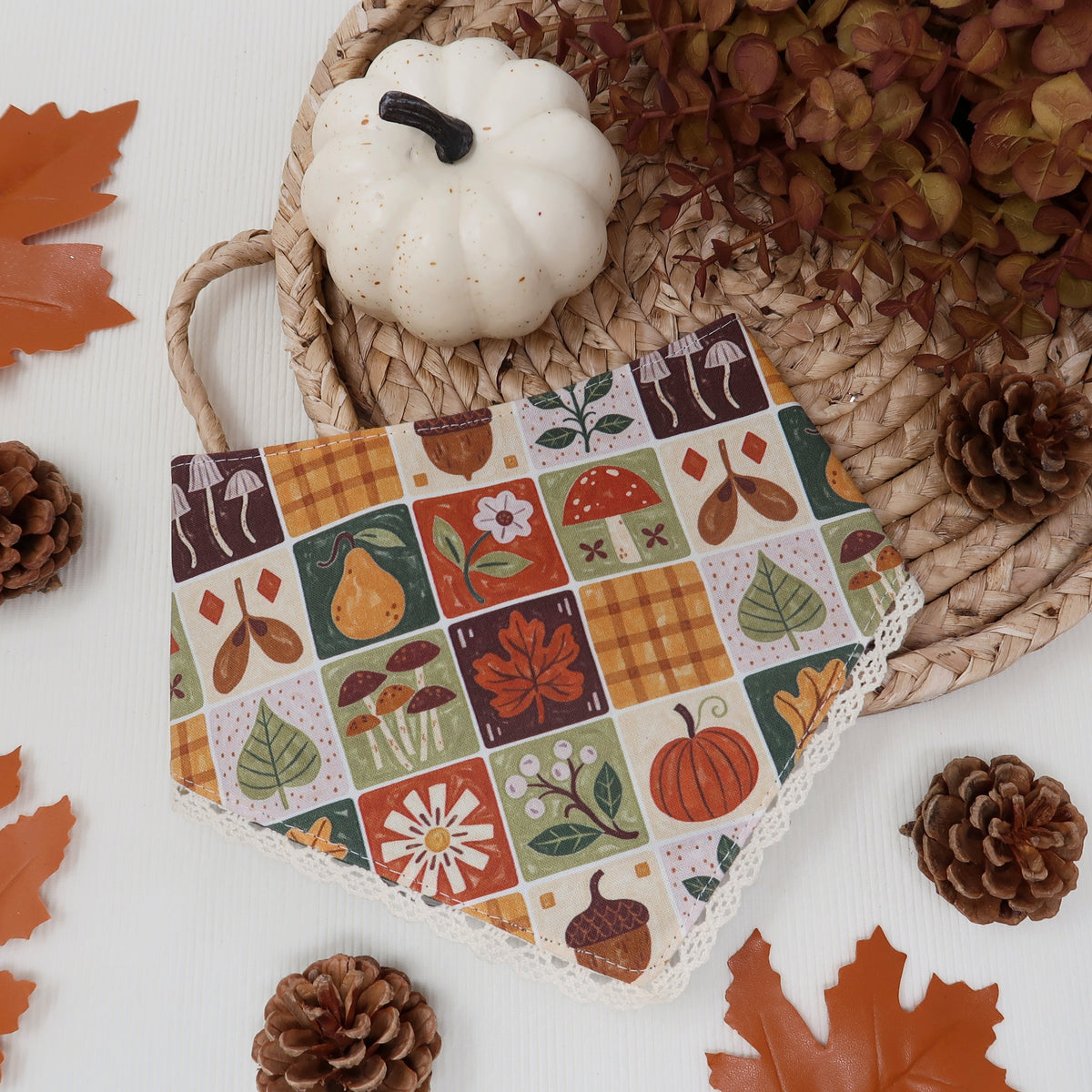 Folky Fall Quilted Bandana