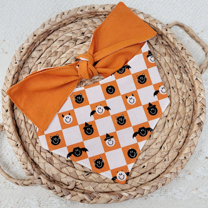 Halloween Checkered Dog Bandana