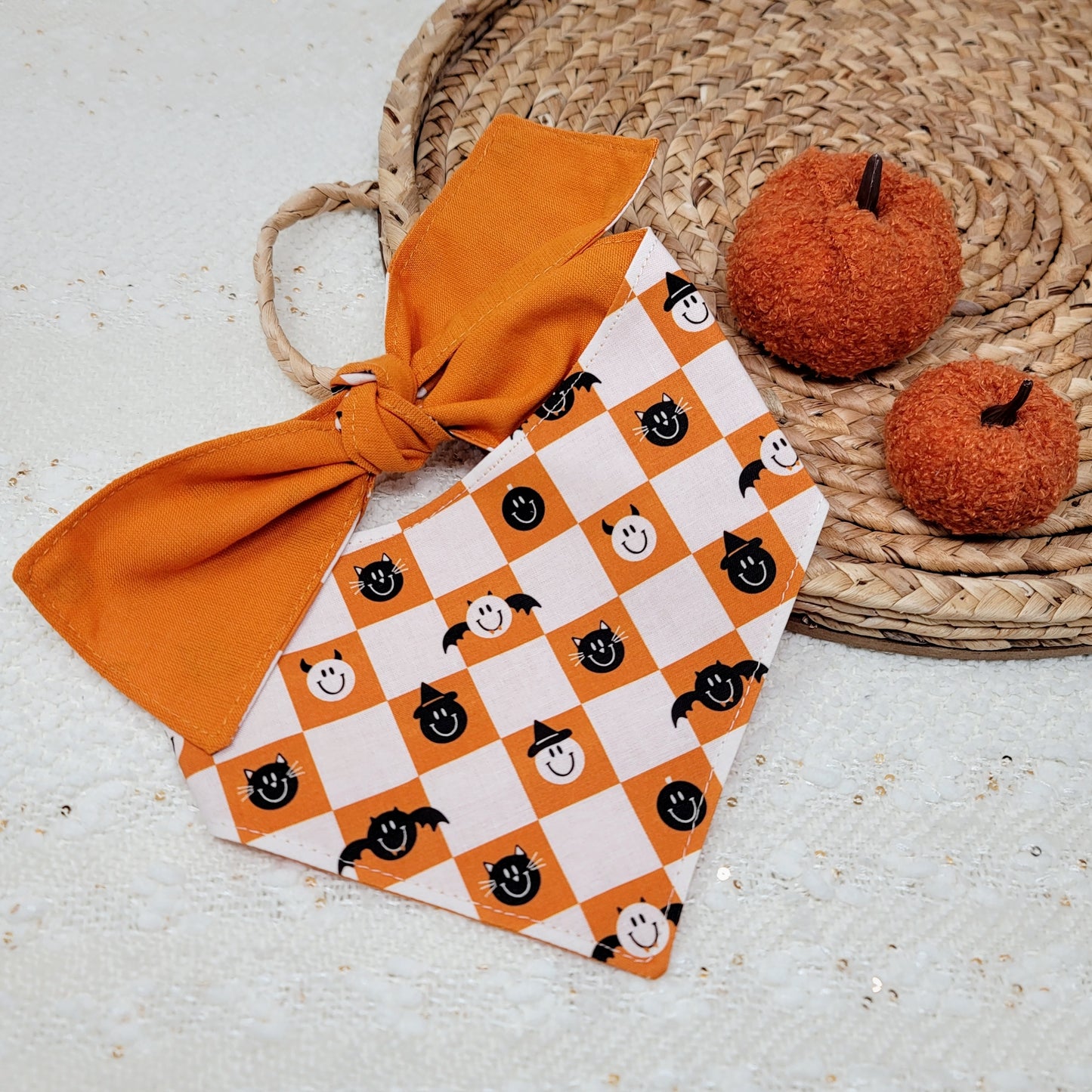 Halloween Checkered Dog Bandana