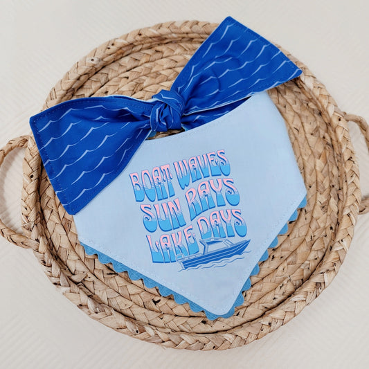 Lake Days Dog Bandana With or Without Ric Rac Trim