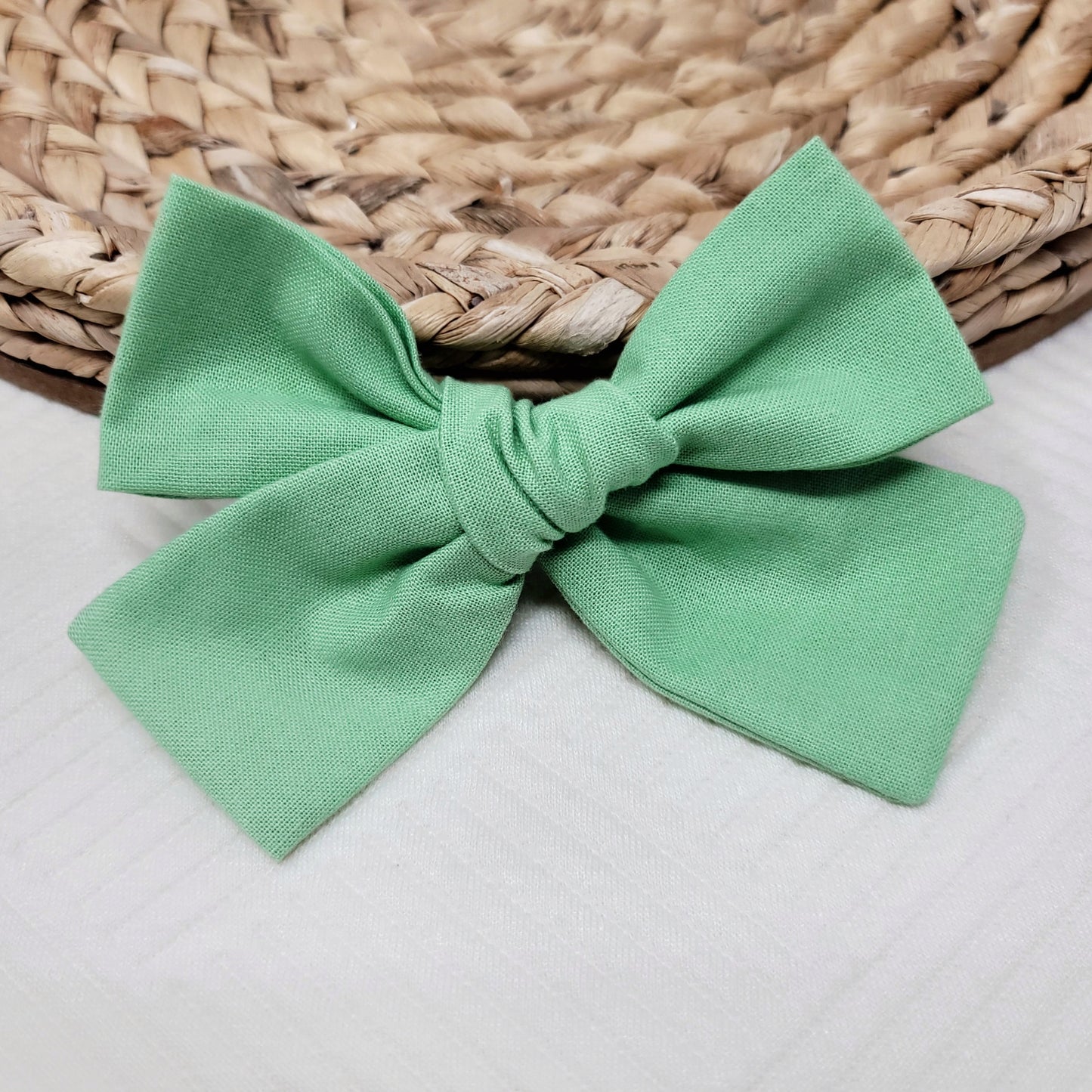 Solid Light Green Hair Bow