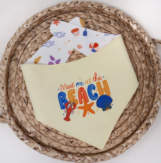 Meet Me At The Beach Dog Bandana