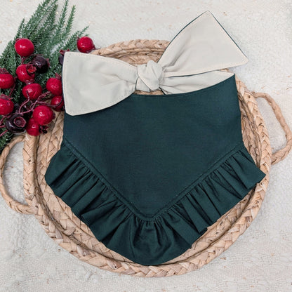 green ruffle dog bandana 