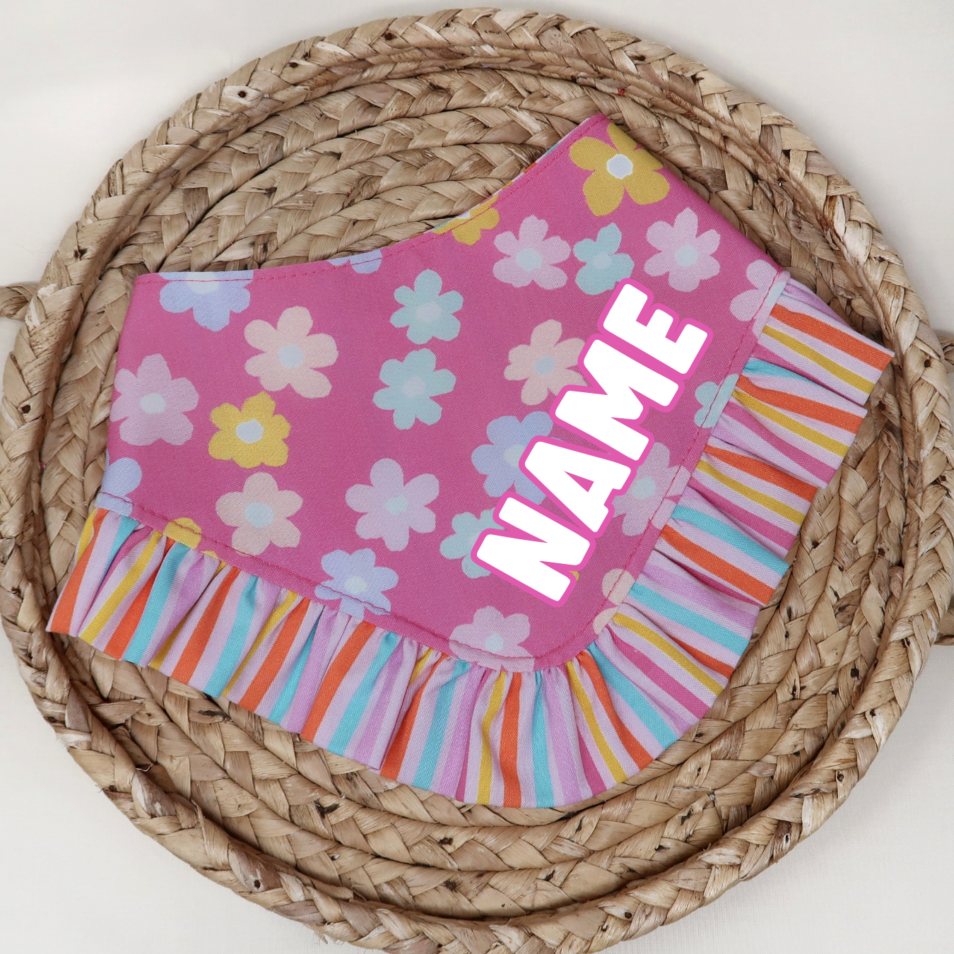 Pink Summer Flower Dog Bandana