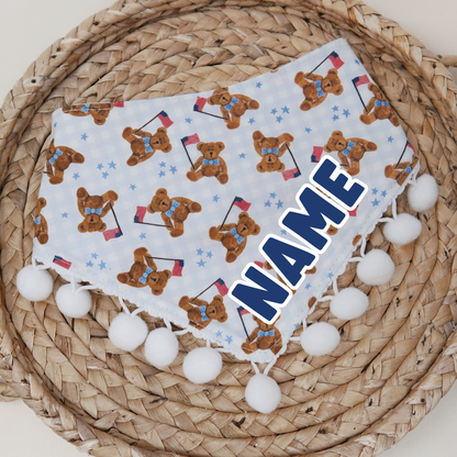 Patriotic Teddy Bear Dog Bandana