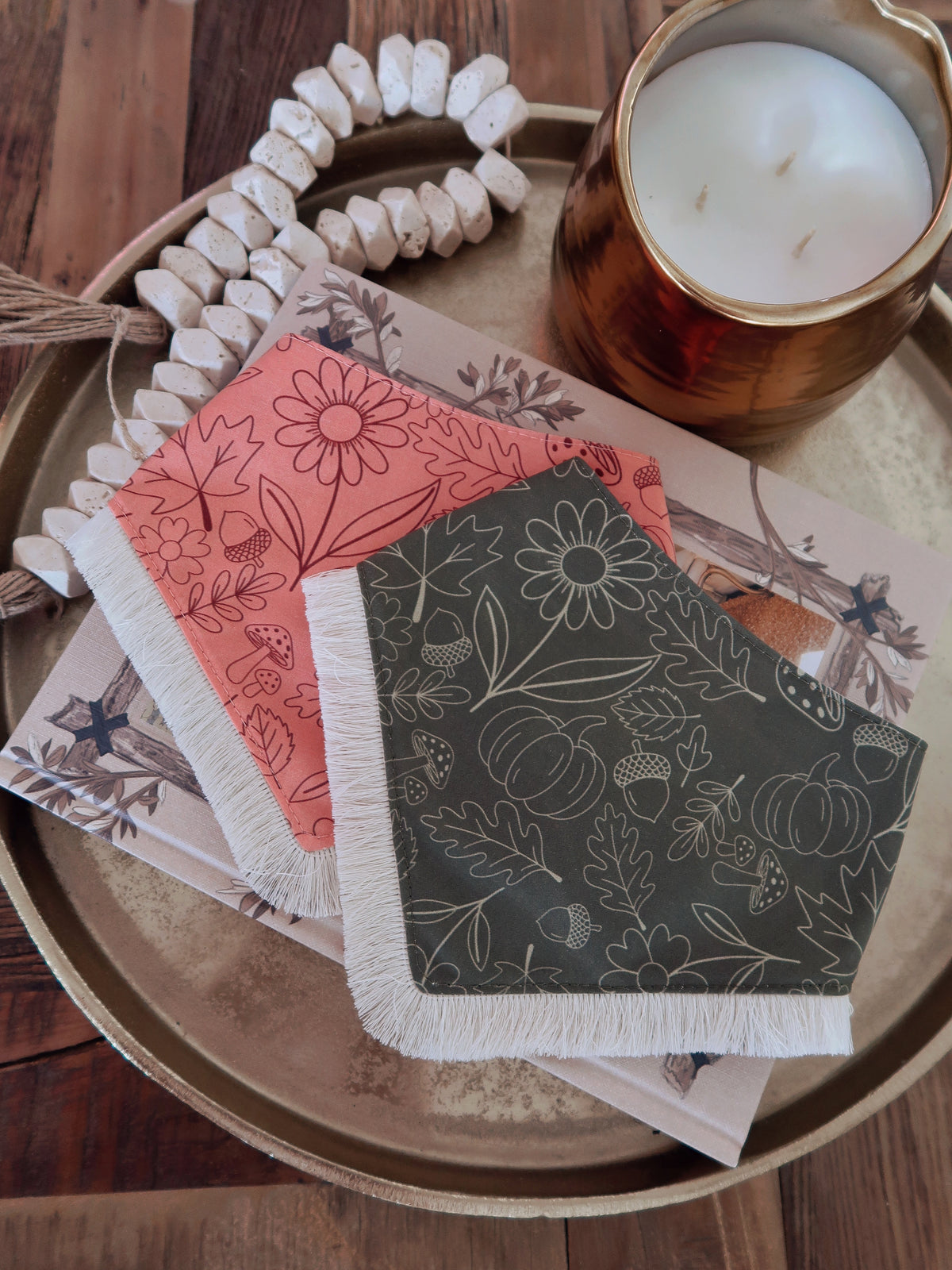 Pink Autumn Doodles Bandana