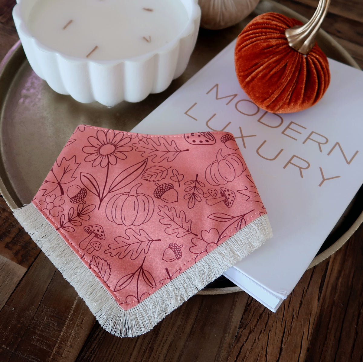 Pink Autumn Doodles Bandana