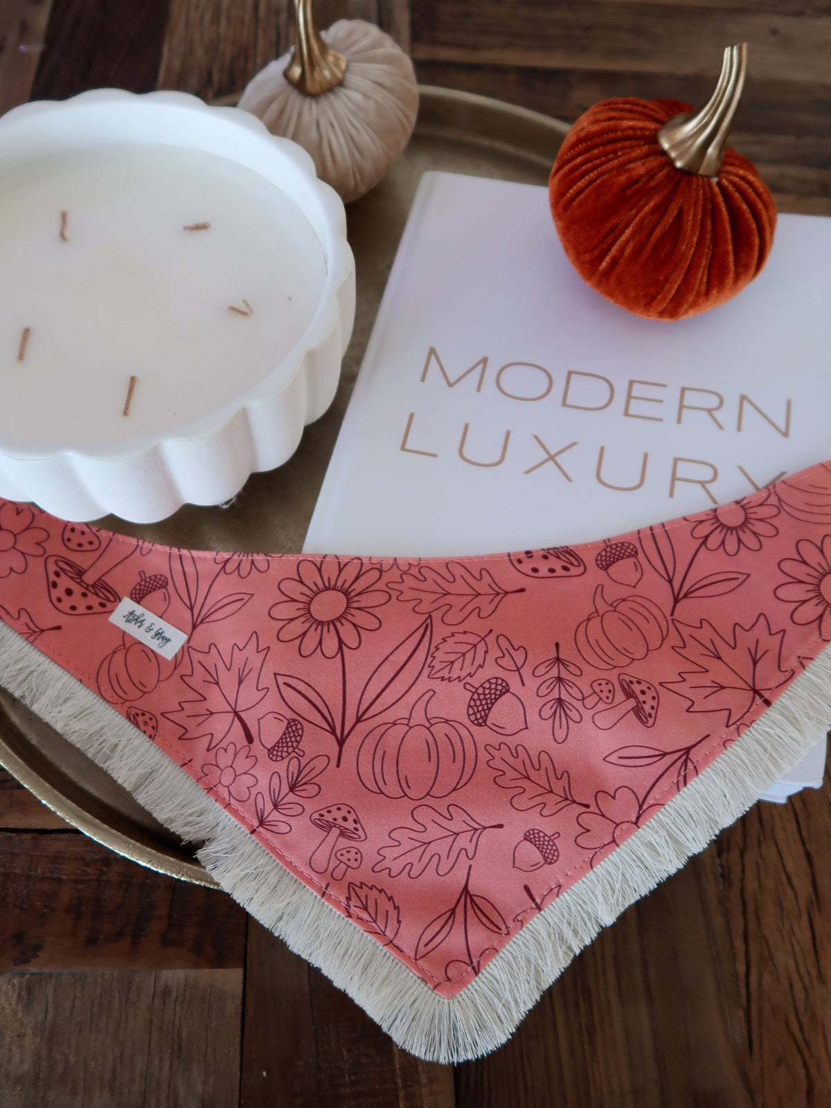 Pink Autumn Doodles Bandana