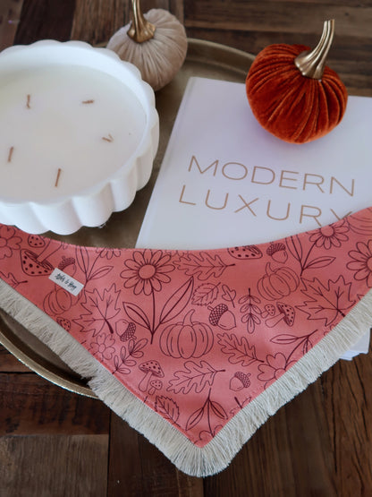 Pink Autumn Doodles Bandana