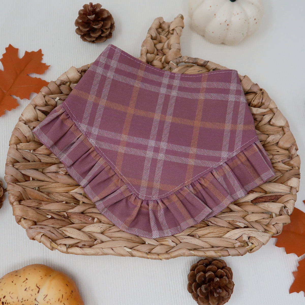 Plum Plaid Dog Bandana