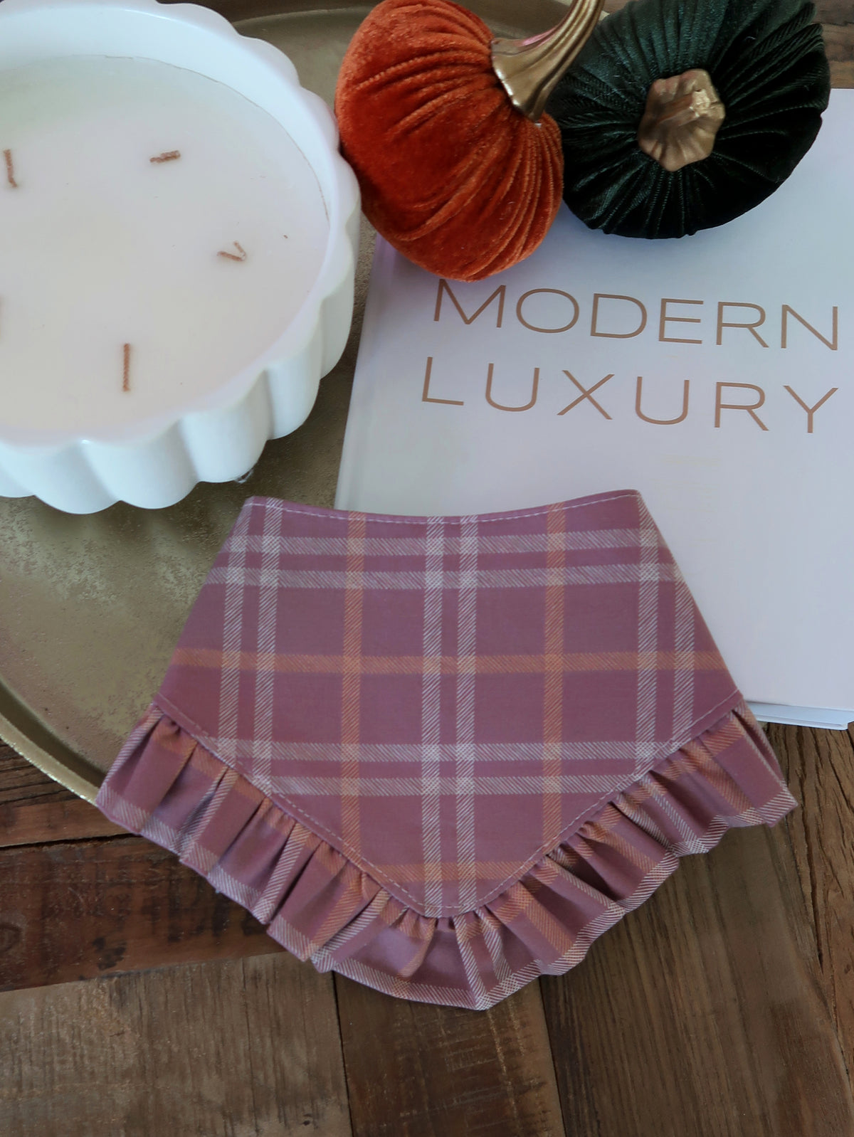 Plum Plaid Dog Bandana