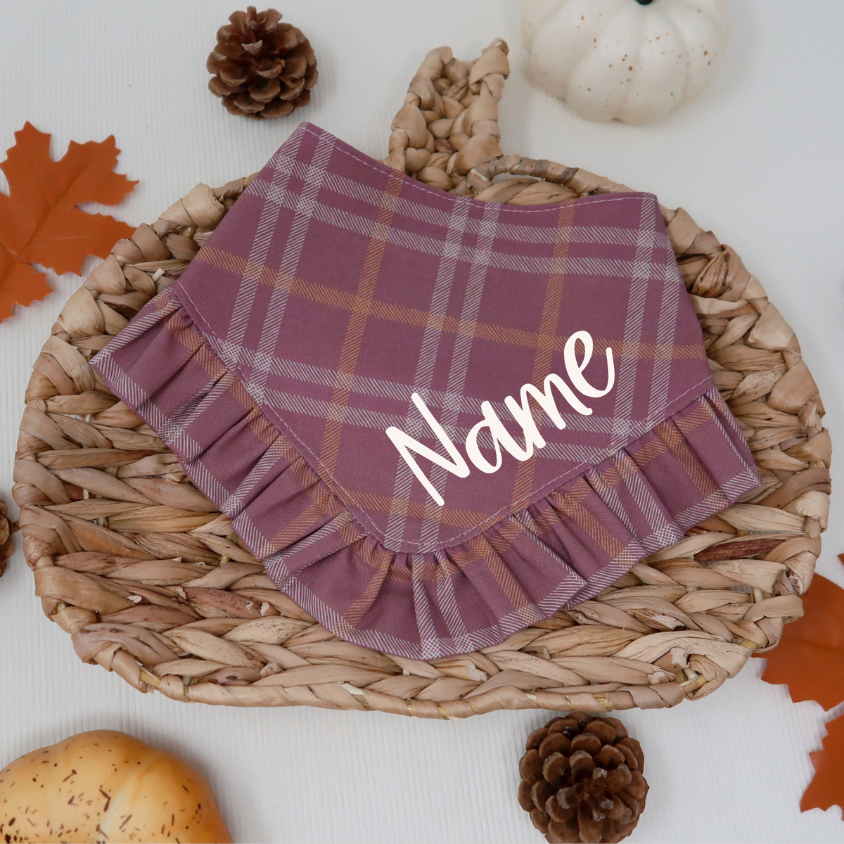 Plum Plaid Dog Bandana