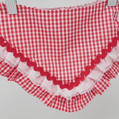 Red Americana Gingham Dog Bandana Snap on With Or Without Trim