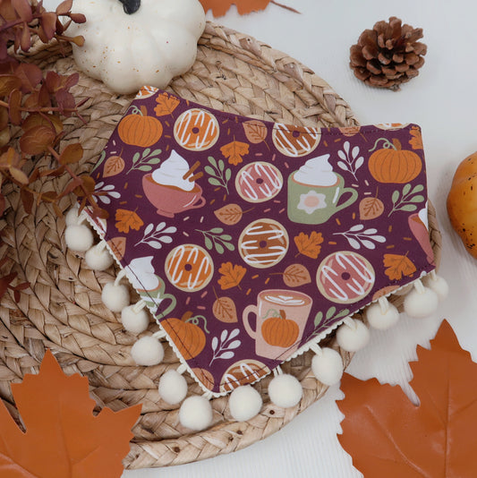 Pumpkin Spice Lattes and Donuts Dog Bandana