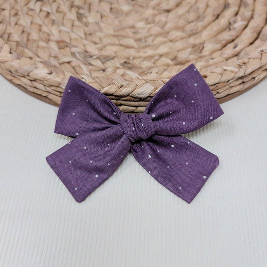 Purple Dot Hair Bow