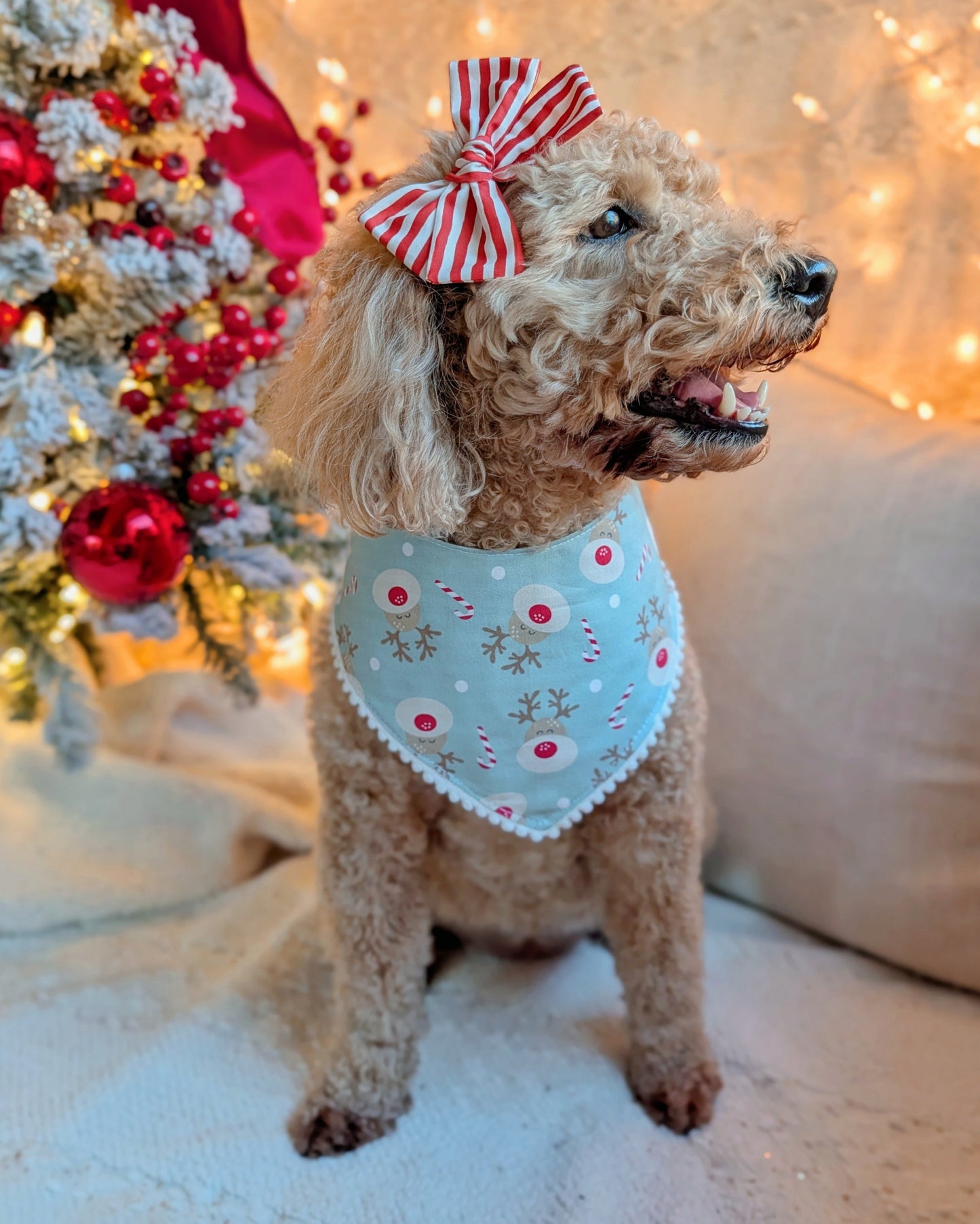Red and White Stripe Saylor Hair Bow