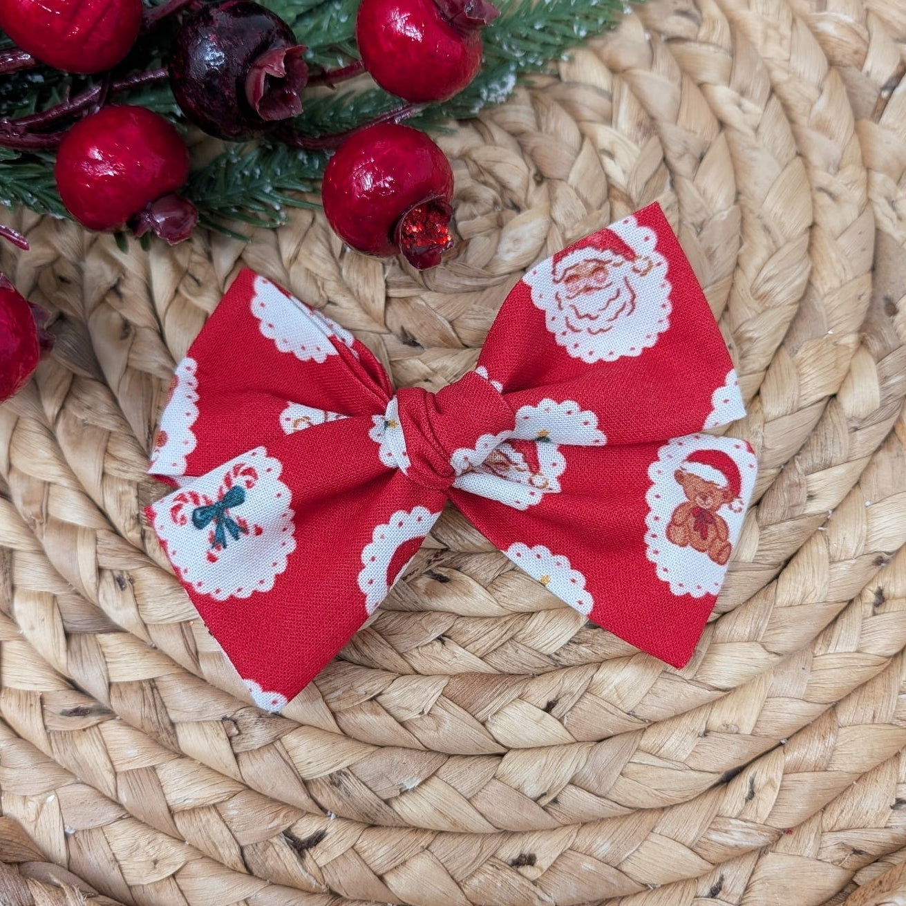 Red Festive Christmas Saylor Hair Bow