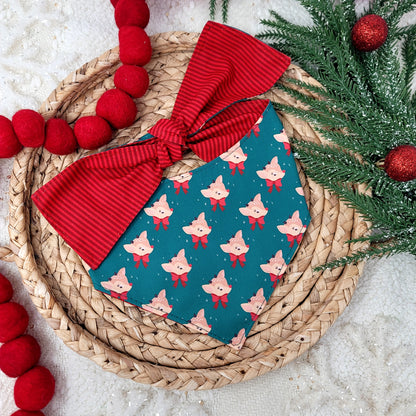 Red Nosed Reindeer Dog Bandana With or Without Trim