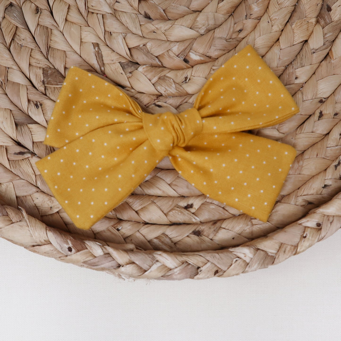 Gold Pindot Hair Bow