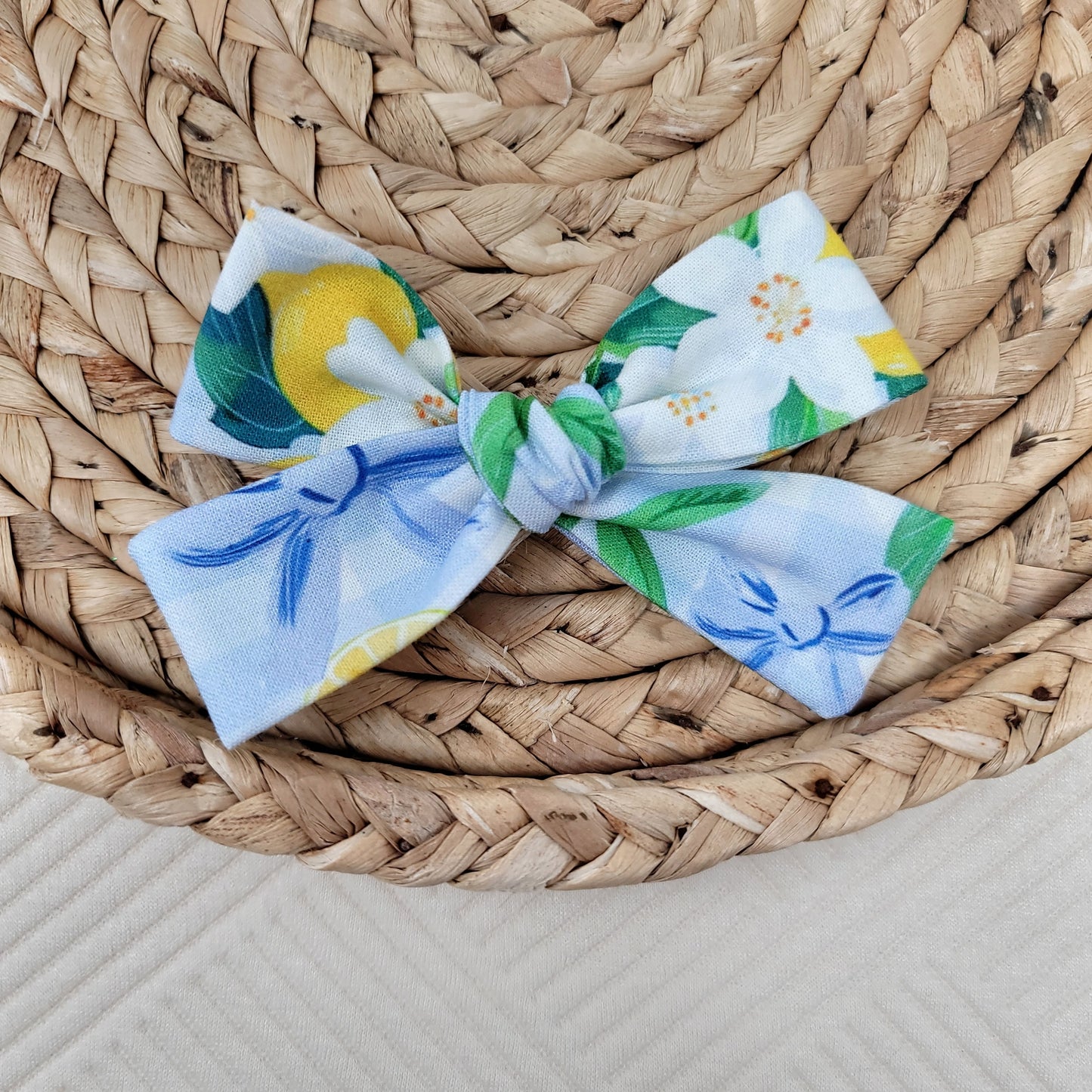 Lemons and Bows Gingham Sailor Hair Bow