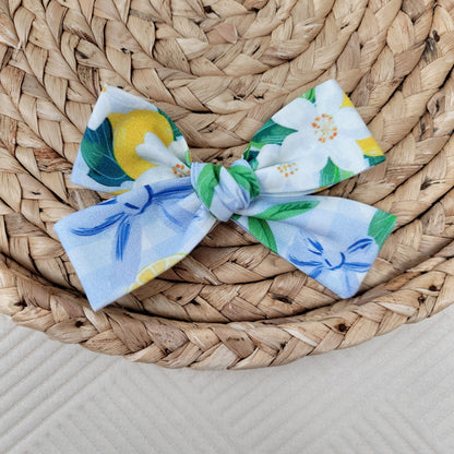 Lemons and Bows Gingham Sailor Hair Bow
