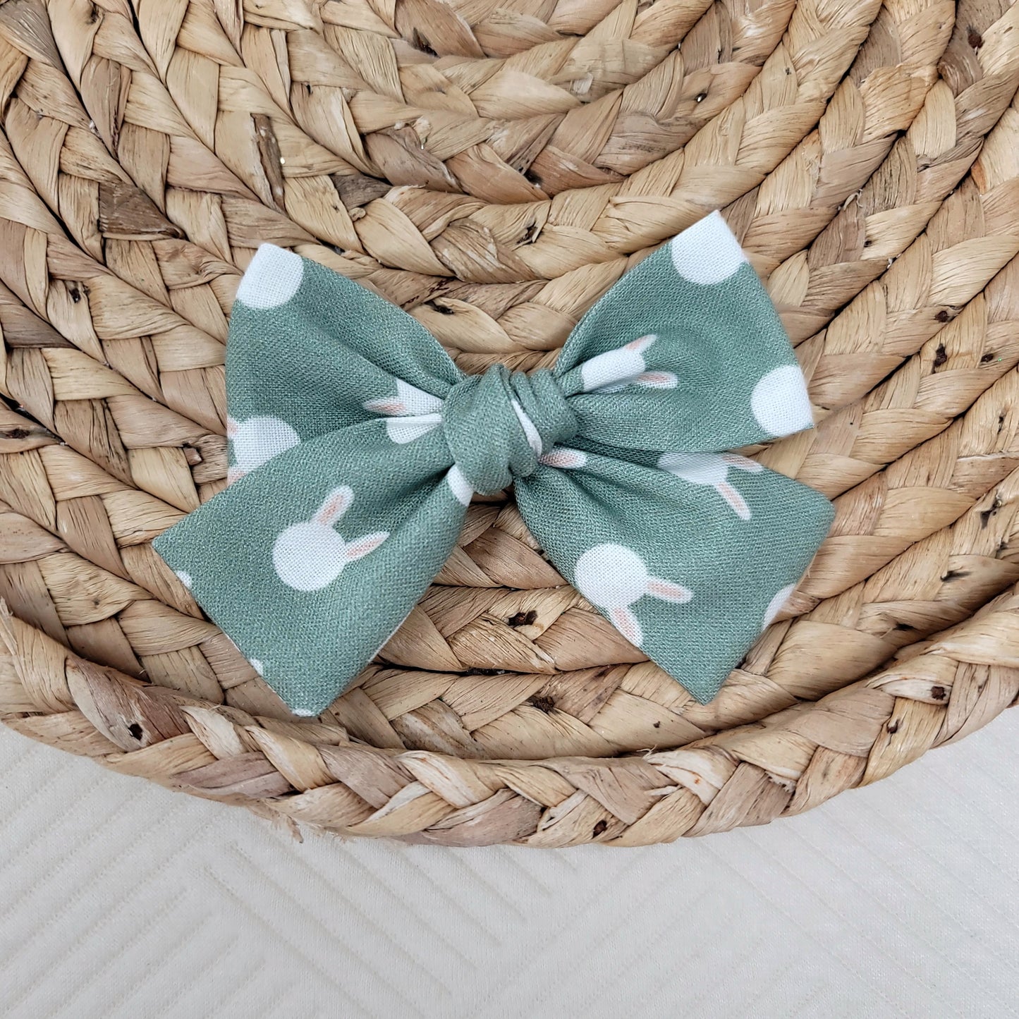 Sage Green Bunny Sailor Hair Bow