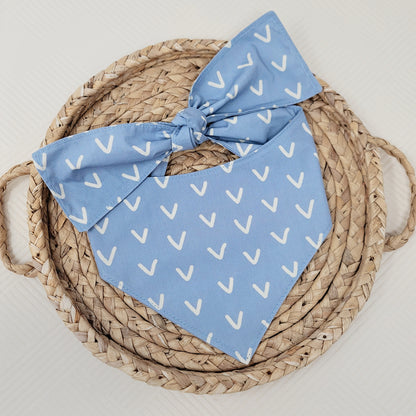 Blue Chevron Dog Bandana